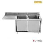 Dishwasher sink unit 200x70xH85 2 Bowl Right