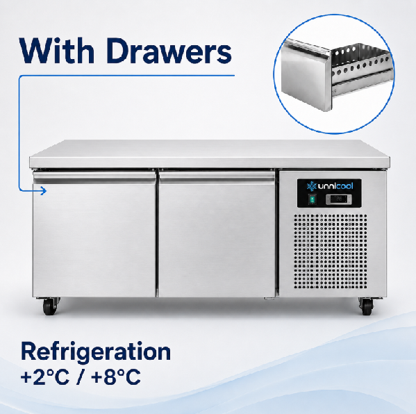 Refrigerated Counter | Low Model | 2 Drawers (1/1 GN) | 1210x700x600(h)mm