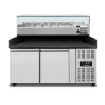 Pizza Counter 2 Doors – 151x80x100cm + BLACK