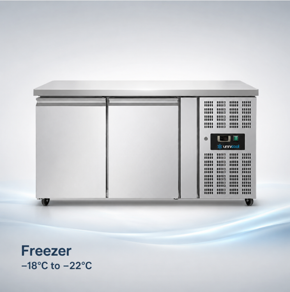 FREEZER Counter – 2 Doors – Without Upstand 136x70x85cm