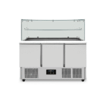 Saladette with glass top | 3 doors | Static cooling | 137x70x85(h)cm