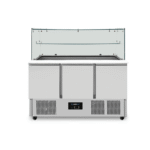Saladette with glass top | 3 doors | Static cooling | 137x70x85(h)cm