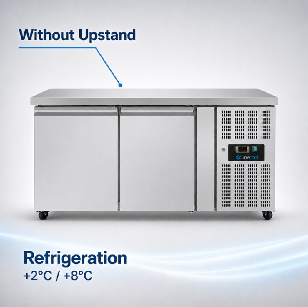 Refrigerated Counter – 2 Doors – Without Upstand – 1390x700x850mm