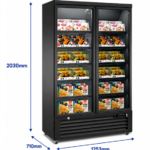 Freezer 2 Glass Doors – 1253×710×2030mm - 985Ltr
