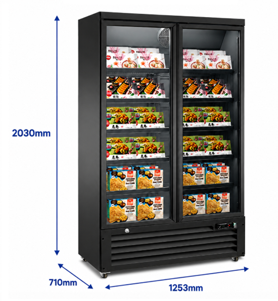 Freezer 2 Glass Doors – 1253×710×2030mm – 985Ltr