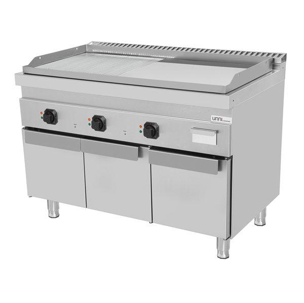 Electric Griddle – Smooth/Grooved(Chrome) – 1200x700xH850mm