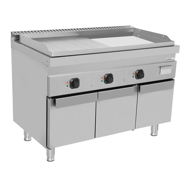 Electric Griddle – Smooth/Grooved(Chrome) – 1200x700xH850mm