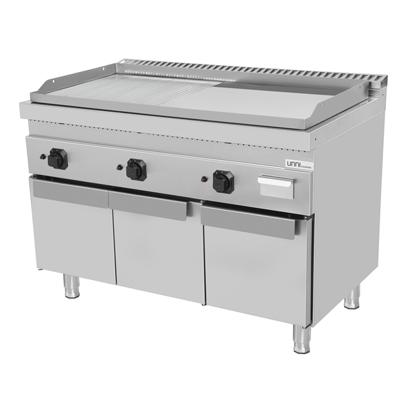 Gas Griddle – Grooved/Smooth (chrome) – 1200x700xH850mm