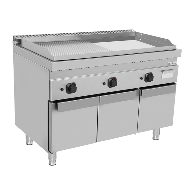 Gas Griddle – Grooved/Smooth (chrome) – 1200x700xH850mm