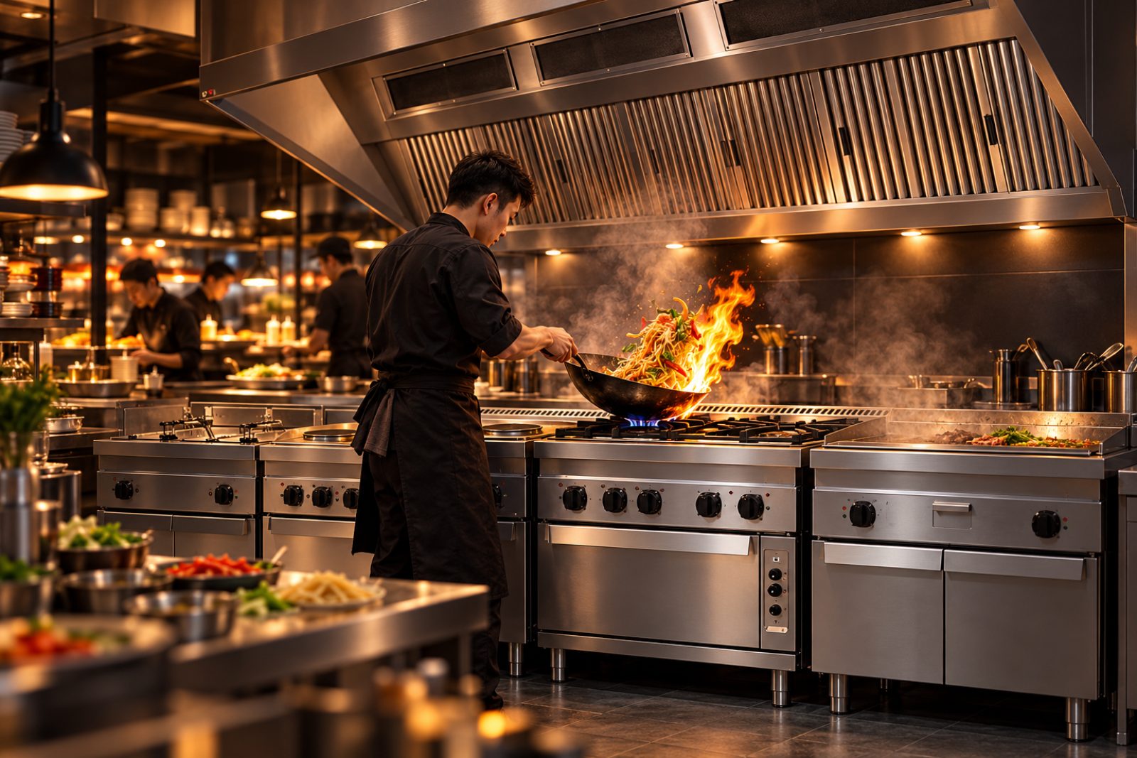 Asian & wok kitchen kitchen with Unninox equipment