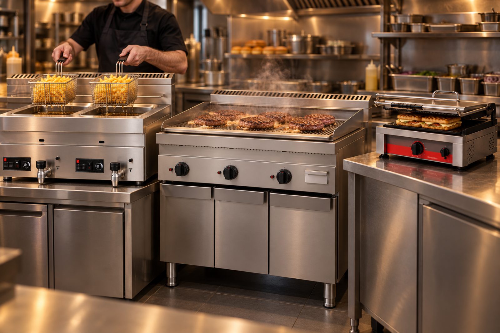 Fast food & snack bar kitchen with Unninox equipment